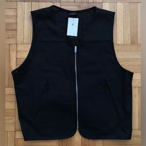 Size Large Mens Jordan Essentials Canvas Vest Gilet Black HF9327-010